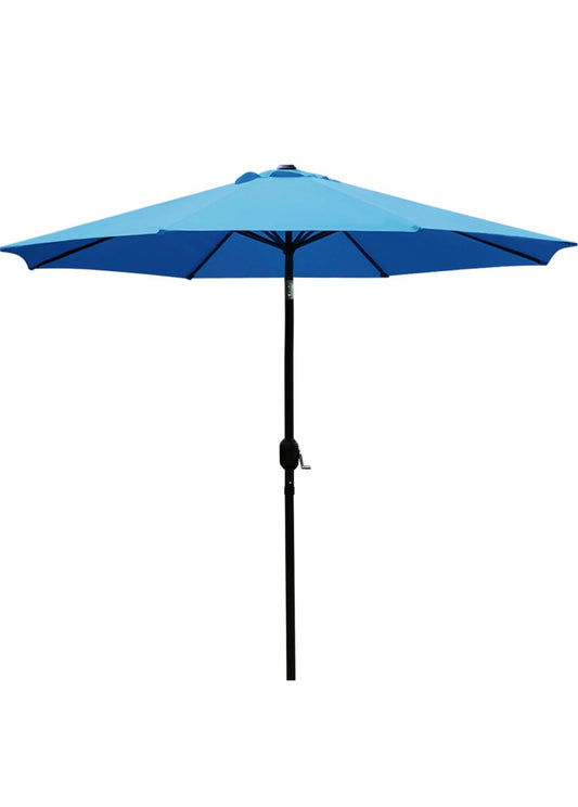 Sunnyglade 9' Patio Umbrella Outdoor Table Umbrella with 8 Sturdy Ribs (Blue)