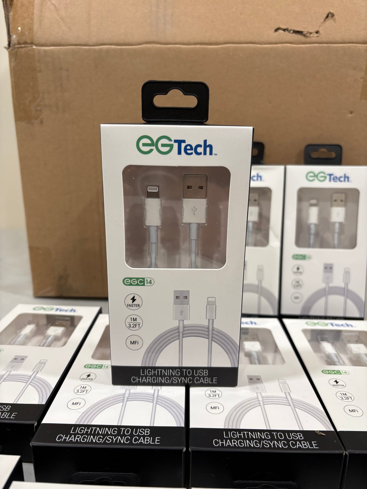 EG tech lightning to USB charging/ sync cable I phone wholesale case of 72 units