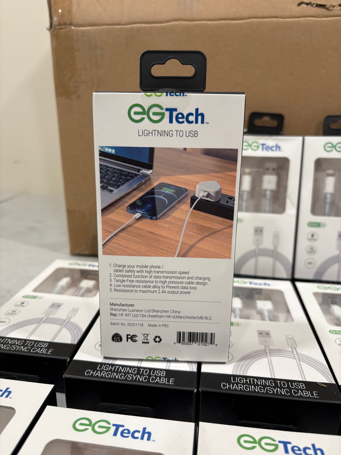 EG tech lightning to USB charging/ sync cable I phone wholesale case of 72 units