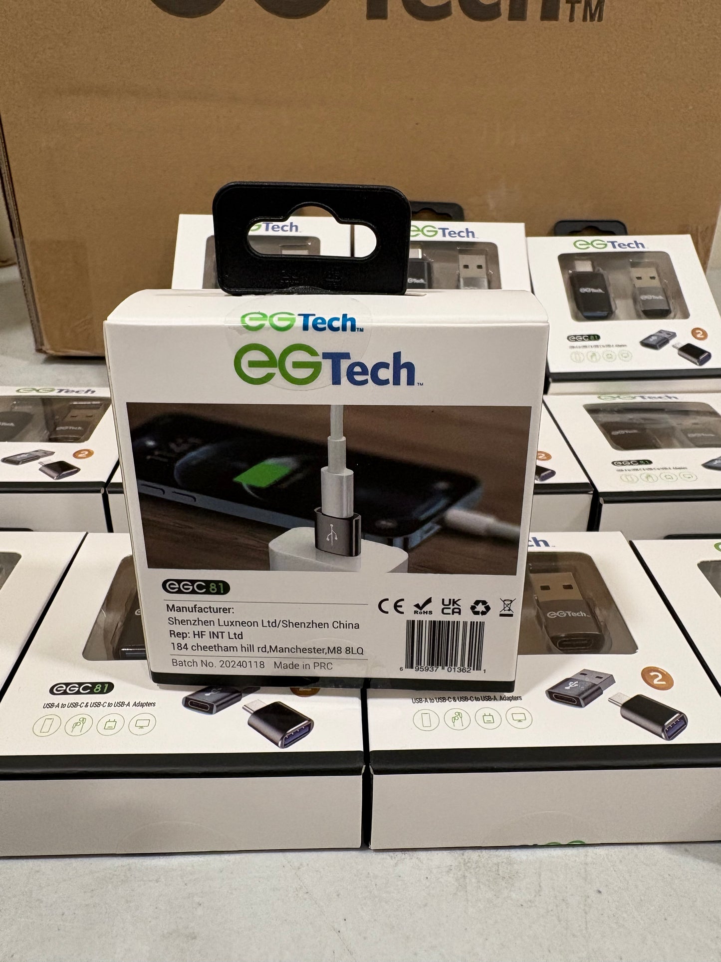 EG tech USB-A 1o USB-C & USB-C to USB-A Adapters for iphone wholesale case of 72 units