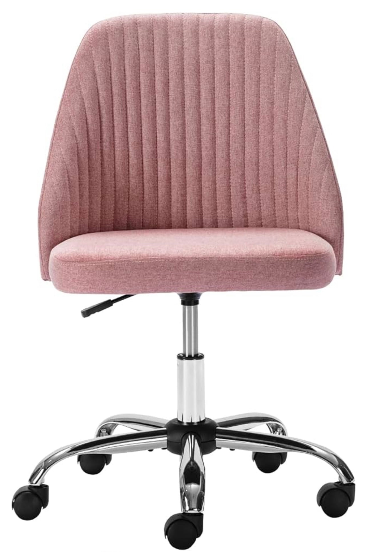 Home Office Chair, Mid-Back Armless Twill Fabric Adjustable Swivel Task Chair for Small Space, Living Room, Make-up, Studying