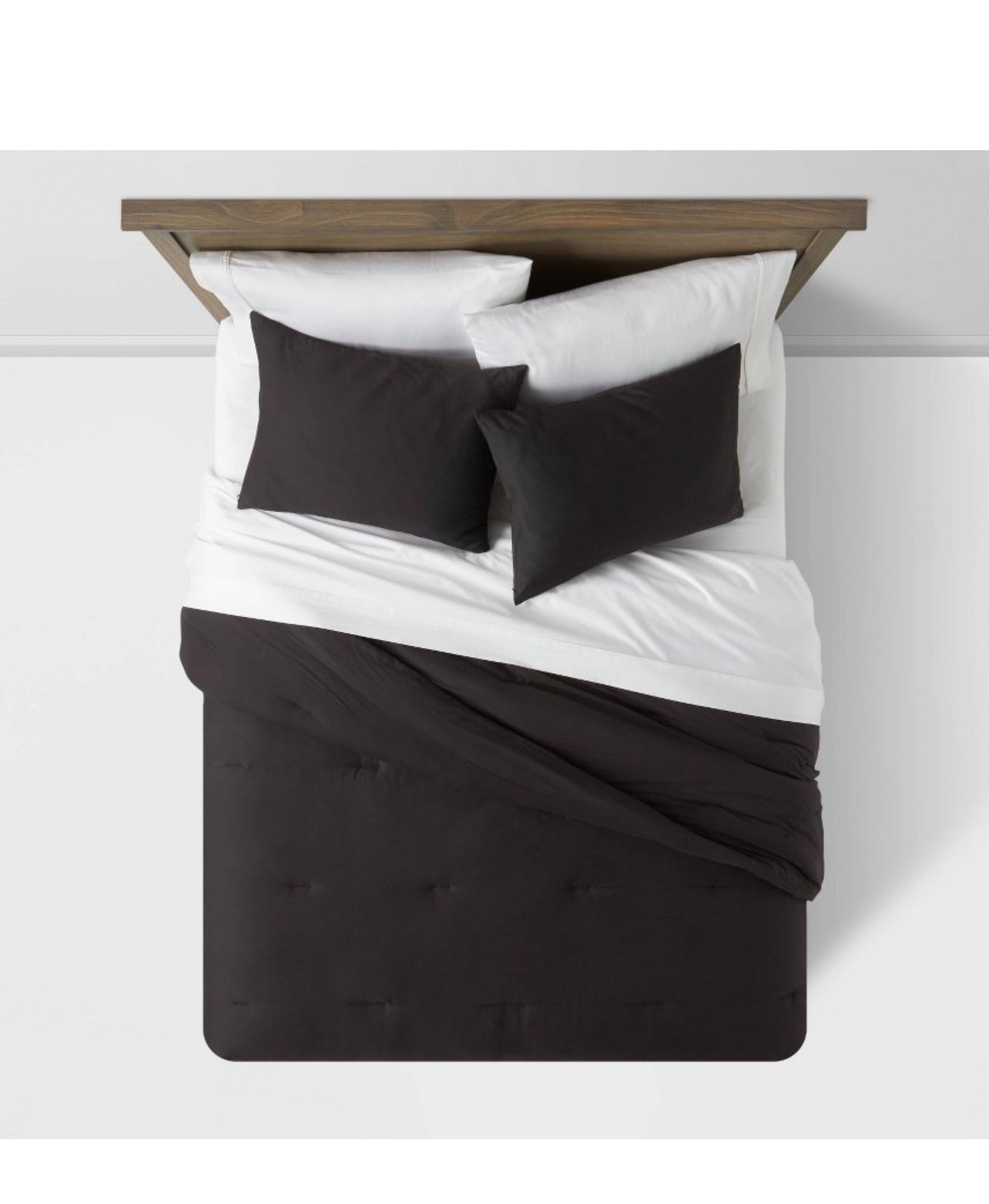 Full/Queen Washed Cotton Sateen Comforter & Sham Set Black - Threshold™