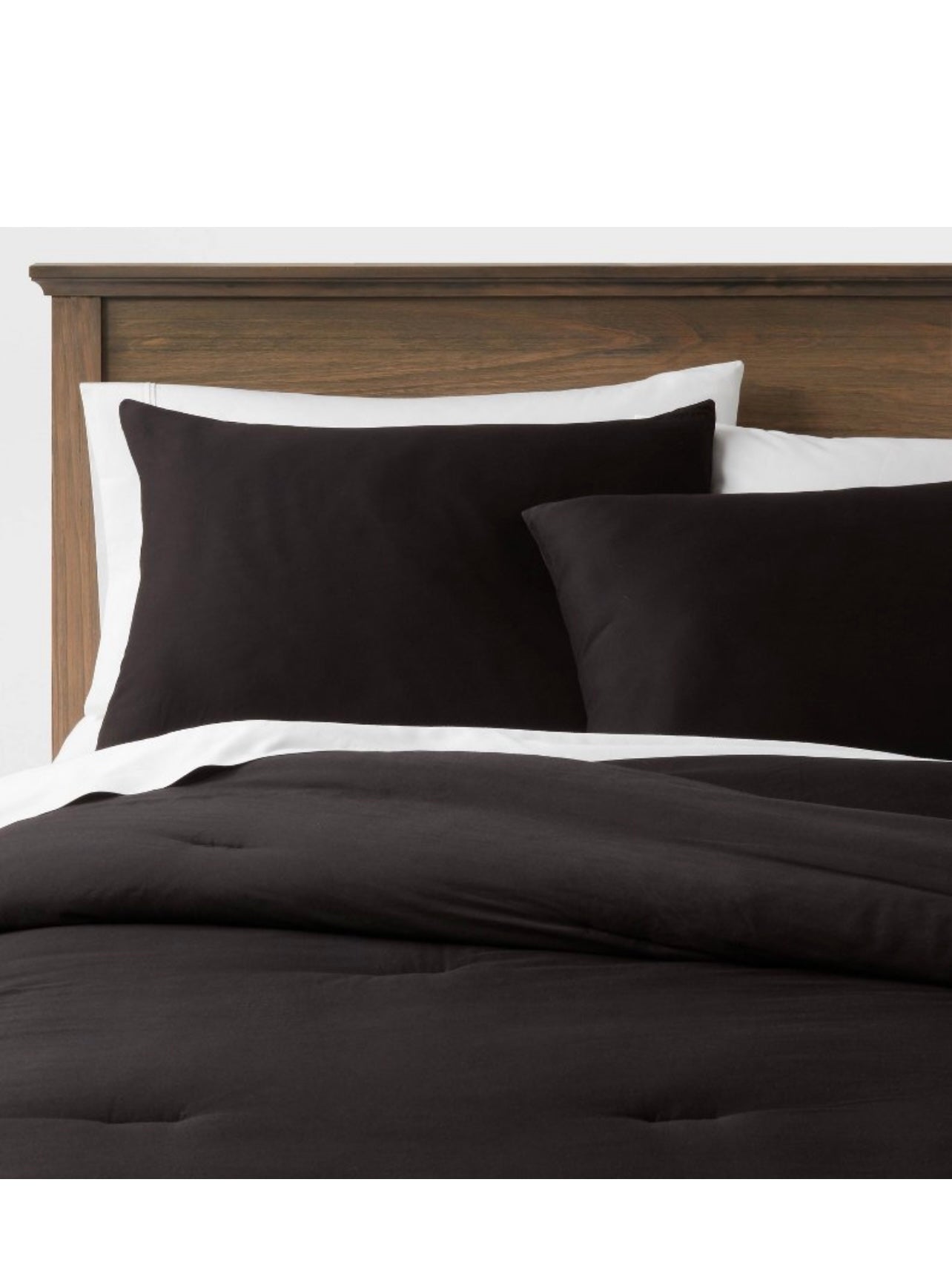 Full/Queen Washed Cotton Sateen Comforter & Sham Set Black - Threshold™