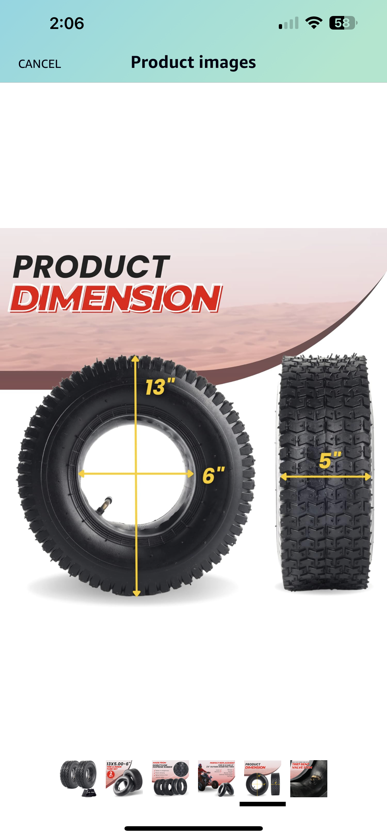 AR-PRO Replacement 13x5.00-6 Tire ONE TIRE