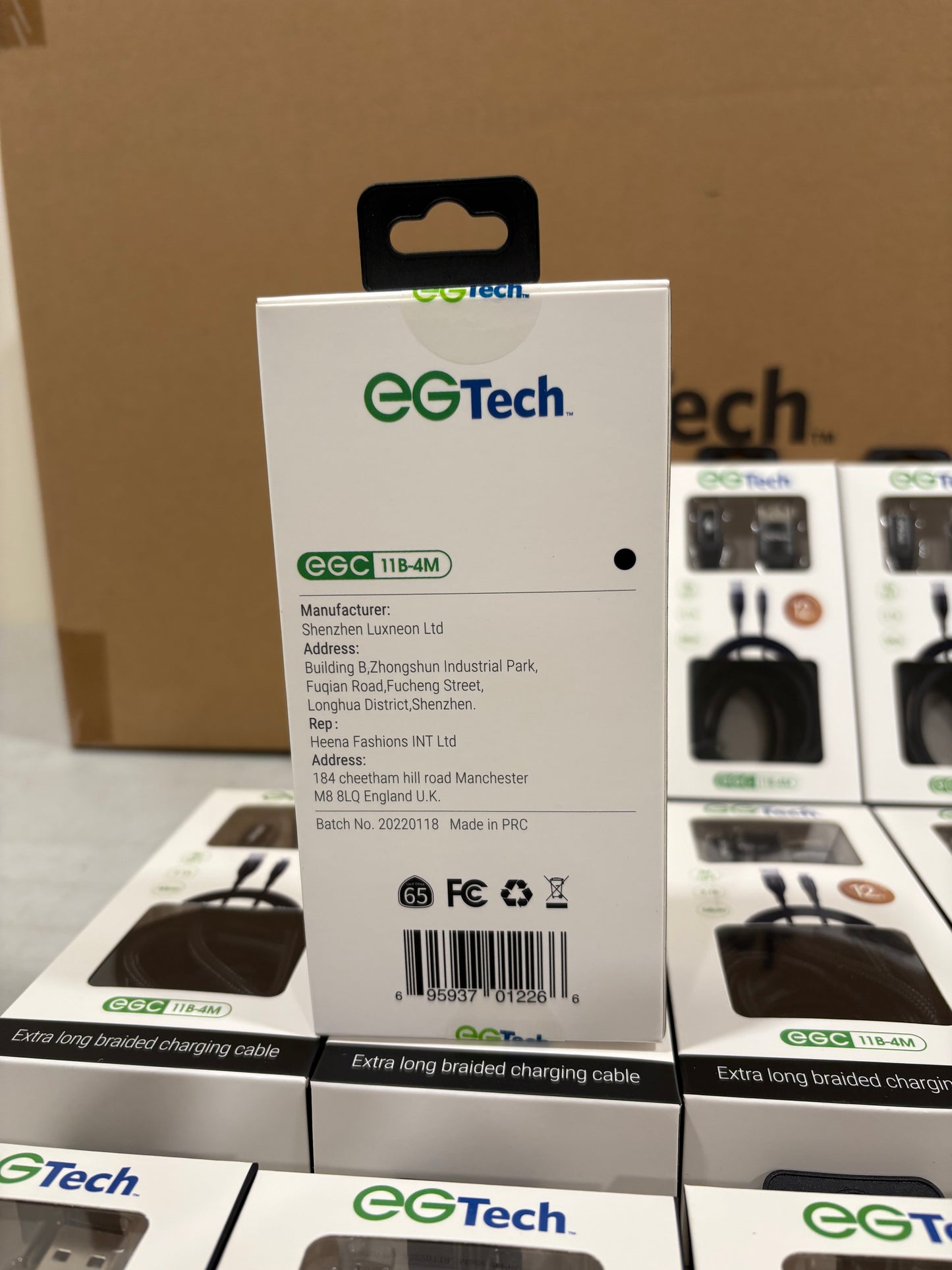 EG Tech android micro Extra long braided charging cable wholesale case of 72 units