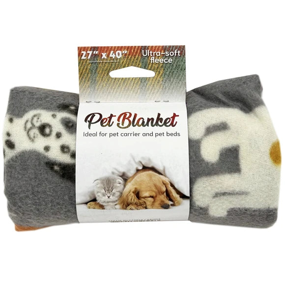 27" x 40" Assorted Pattern Cozy Pet Blanket assorted 24 count