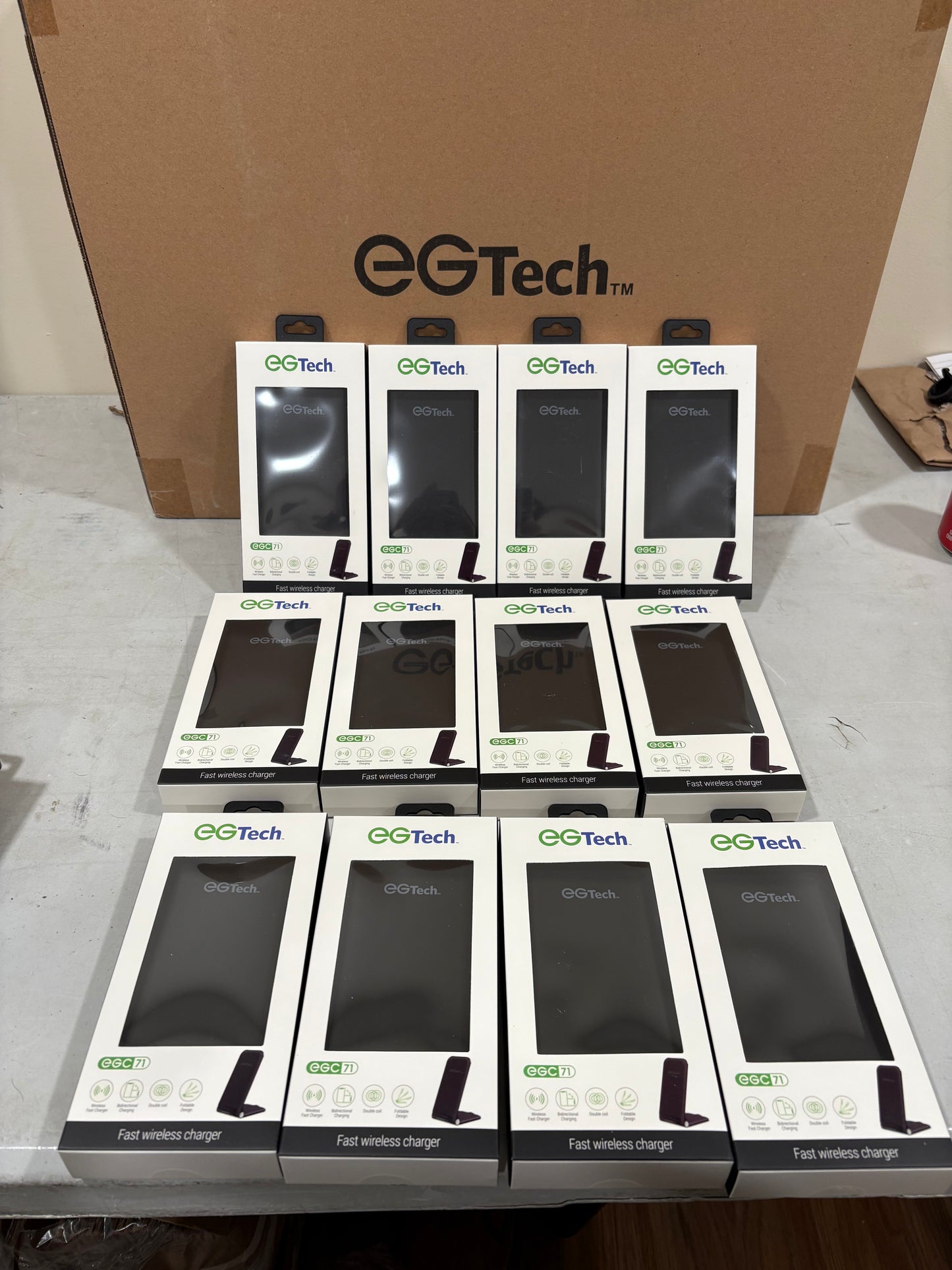 EG tech Fast wireless charger wholesale case of 72 units