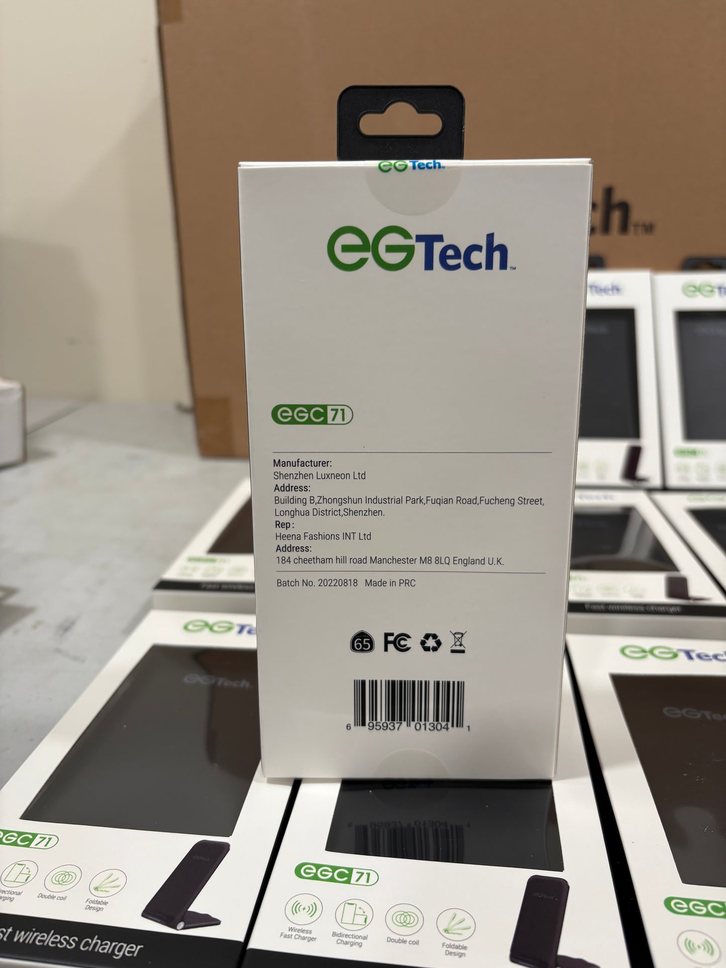 EG tech Fast wireless charger wholesale case of 72 units