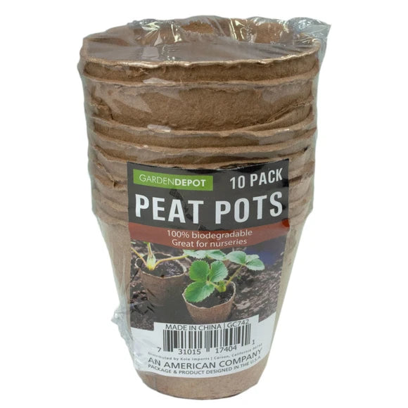 Biodegradable Peat Pots lot of 36 - 10 packs
