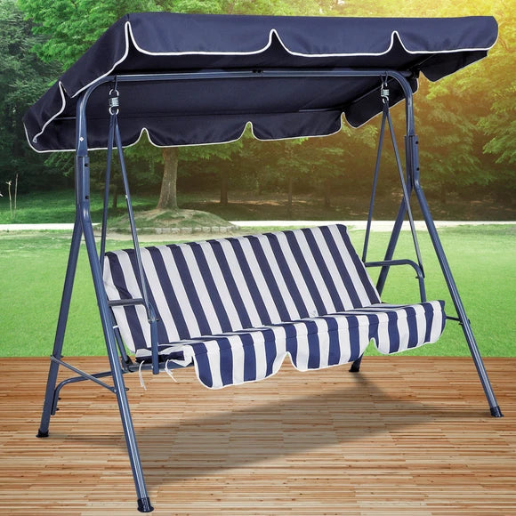 Blue Striped Canopy Swing Chair lot of 2