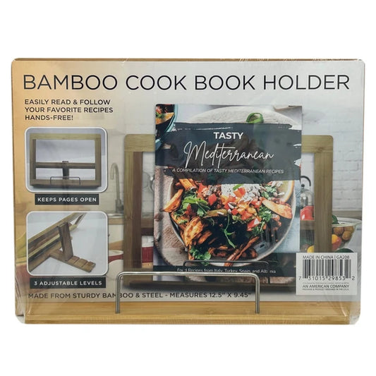 12.5" x 9.45" Bamboo Cook Book Holder Stand pack of 6 units