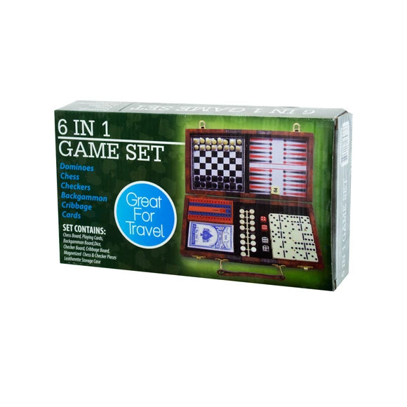 6 in 1 portable Game Set case pack of 12 units