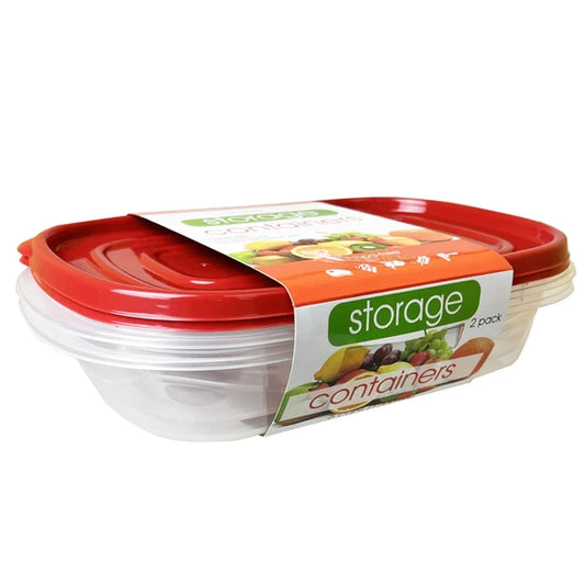2 Pack Plastic Food Container with 2 Sections case pack of 24 units