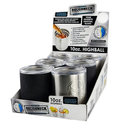 10 Oz Stainless Steel High Ball Cup in PDQ Display lot of 12 units