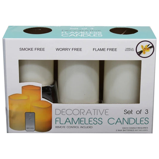 Flameless Vanilla Candles with Remote Control case pack of 12 units