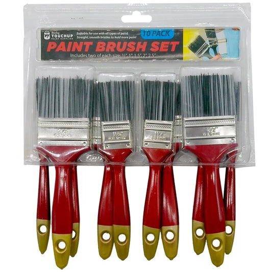 10 Pack Wall Flat Paint Brush Set case pack of 12 units