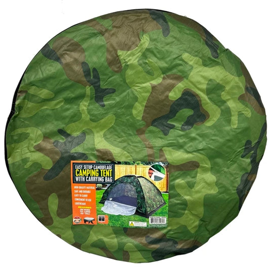 1-2 Person Green Camouflage Camping Tent with Carry Bag lot of 2 units