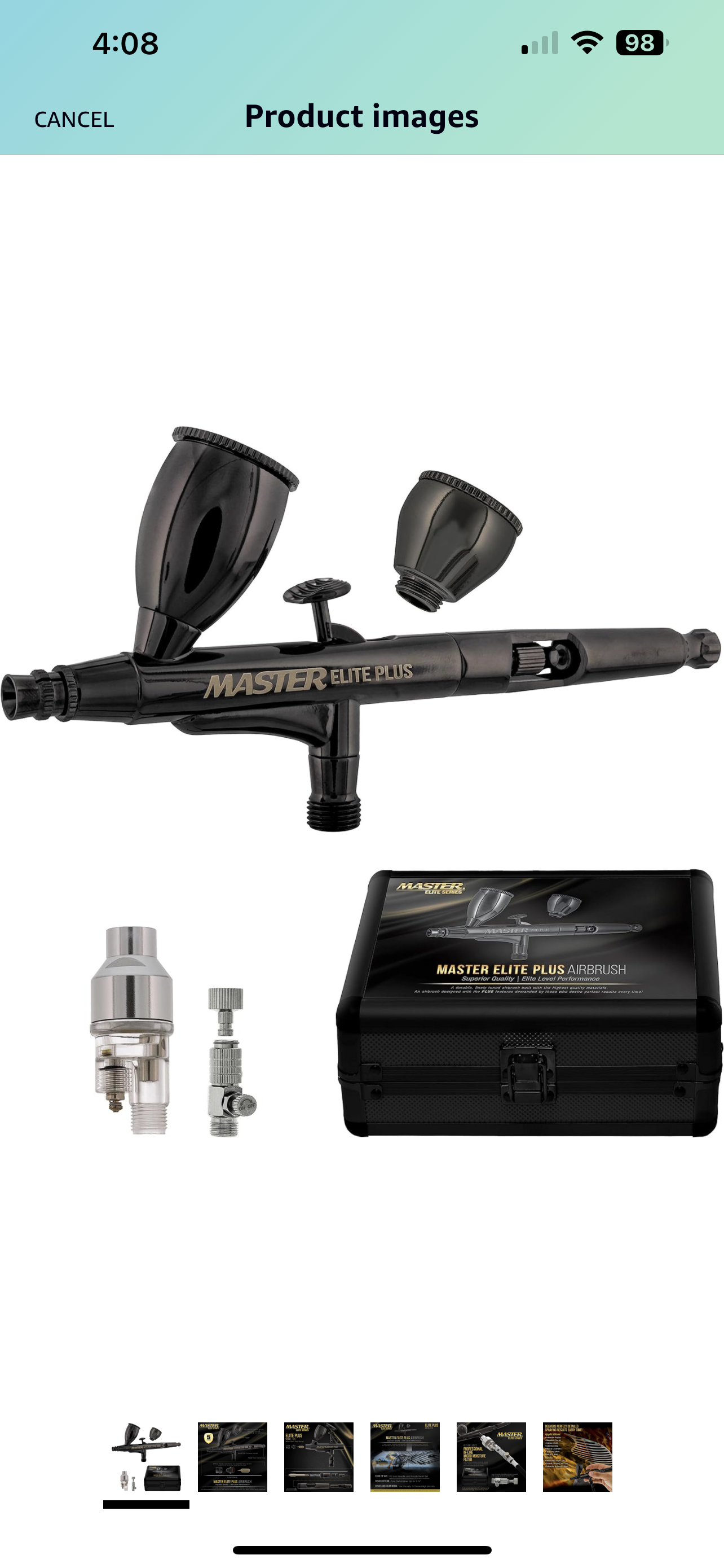 Master airbrush MAS TC-326T LOT with master AB PRO PLUS airbrush & 2 needle and nozzle sets NEW